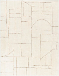 Livabliss Freud-Modern Ivory Brown High Pile Living Dining Bedroom Rug 200 X 275 Cm Easy Care, Non Shedding - thumbnail 1