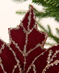 Werchristmas Burgundy Glitter Artificial Poinsettia Flower, 30 Cm - thumbnail 5