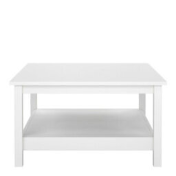 Wyld Haus Wildberry Matt White Wooden Coffee Table With Lower Shelf - thumbnail 4