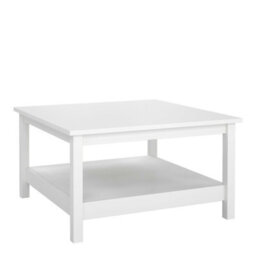 Wyld Haus Wildberry Matt White Wooden Coffee Table With Lower Shelf - thumbnail 3