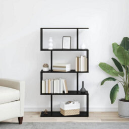 Walplus Book Cabinet Black 70 X 24 X 129 Cm Engineered Wood - thumbnail 4