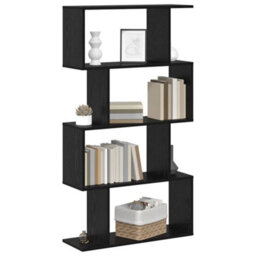 Walplus Book Cabinet Black 70 X 24 X 129 Cm Engineered Wood - thumbnail 3