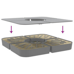 Walplus 4 Piece Parasol Base Set For Cross Stand Parasol 100 Kg Pp - thumbnail 6
