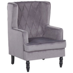 Beliani Retro Armchair Sandset Velvet Grey - thumbnail 4