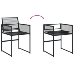 Walplus 15 Piece Garden Outdoor Dining Set Suitable For Backyard, Patio Black Poly Rattan - thumbnail 7