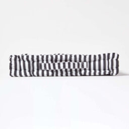 Homescapes Cotton Black Thin Stripe Floor Cushion, 50 X 50 Cm - thumbnail 5
