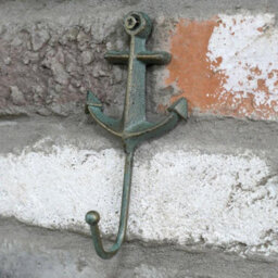 Gifts Direct 2 U Teal Nautical Anchor Metal Coat Hook, Wall-Mounted, 13Cm Height. - thumbnail 2