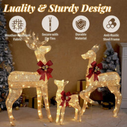4Ft (1.2M) Reindeer Family Set Of 3 With 210 Led Lights Christmas Decoration - thumbnail 3