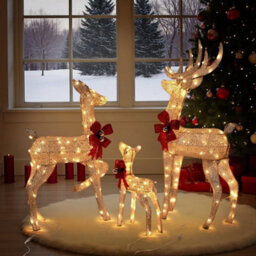 4Ft (1.2M) Reindeer Family Set Of 3 With 210 Led Lights Christmas Decoration - thumbnail 5