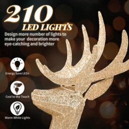 4Ft (1.2M) Reindeer Family Set Of 3 With 210 Led Lights Christmas Decoration - thumbnail 4