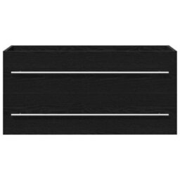 Berkfield Bathroom Sink Cabinet Black Oak 100X38.5X48 Cm Engineered Wood - thumbnail 6