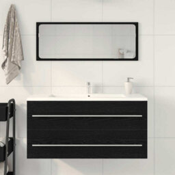 Berkfield Bathroom Sink Cabinet Black Oak 100X38.5X48 Cm Engineered Wood - thumbnail 3