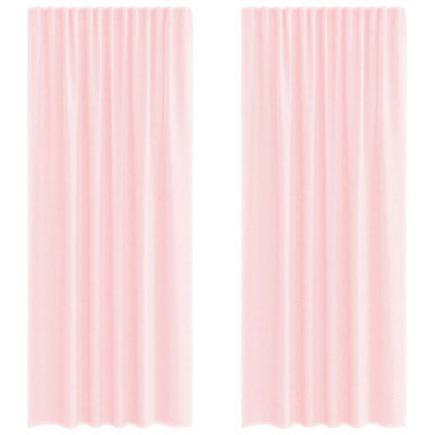 Berkfield Durable Voile Curtains With Rod Pockets 2 Pcs Light Pink