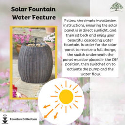 Solar Fountain Water Feature Rattan Effect Garden Outdoor Decor Patio 45Cm - thumbnail 2