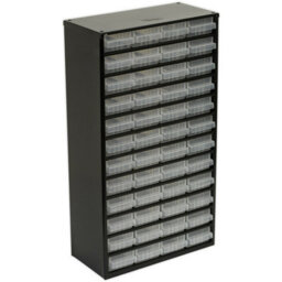 305 X 155 X 555mm 48 Drawer Parts Cabinet - Black - Wall Mounted / Standing Box - thumbnail 4