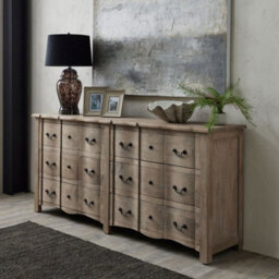 Wyld Haus Montagnac Mid-Century Grey Double 12-Drawer Chest - thumbnail 1