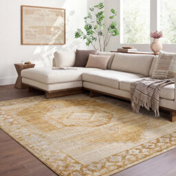 Livabliss Fifth Avenue Vintage Tan Grey Traditional Boho Fringe Living Room Rug 152 X 225 Cm Easy Care, Non Shedding