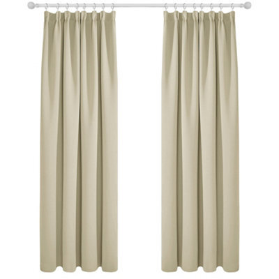 Deconovo Solid Super Soft Thermal Insulated Tape Top Blackout Curtains For Nursery 66 X 90 Beige Two Panels - image 1