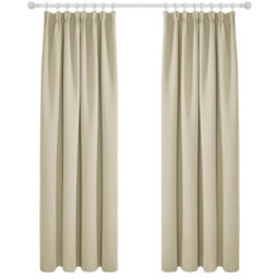 Deconovo Solid Super Soft Thermal Insulated Tape Top Blackout Curtains For Nursery 66 X 90 Beige Two Panels - thumbnail 1