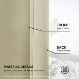 Deconovo Solid Super Soft Thermal Insulated Tape Top Blackout Curtains For Nursery 66 X 90 Beige Two Panels - thumbnail 8