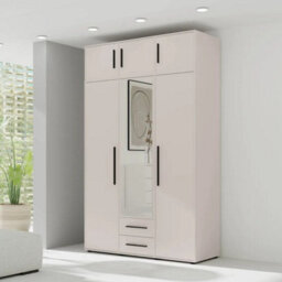 Arte Maxione 12 Hinged Door Wardrobe 150Cm - Cashmere, Elegant Push-To-Open Wardrobe - thumbnail 2