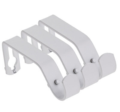 Lister Cartwright 19mm Curtain Pole Ends Brackets With Adjustable Screwsplastic Finish (Pack Of 3)