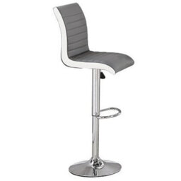 Furniture In Fashion Memphis Glass White Gloss Bar Table 4 Ritz Grey White Stools - thumbnail 3