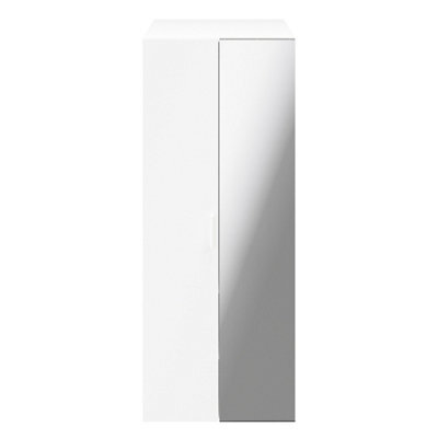 GoodHome Atomia Freestanding Matt White Particle Board Mirrored Wardrobe (H)1875mm (W)750mm (D)580mm - image 1