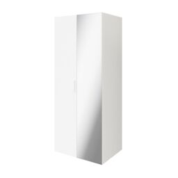GoodHome Atomia Freestanding Matt White Particle Board Mirrored Wardrobe (H)1875mm (W)750mm (D)580mm - thumbnail 2