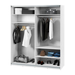 Arte Maxi 04 Sliding Door Wardrobe In White - 2000mm X 2350mm X 710mm - Spacious Elegance With Mirrored Accent - thumbnail 3