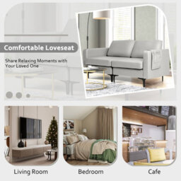Costway Modern Upholstered Loveseat Sofa 2-Seat Sofa Couch W/ Seat Cushions - thumbnail 7