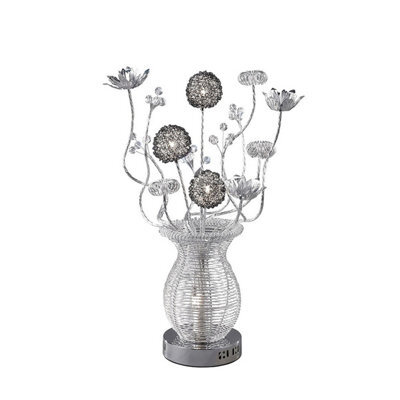 Luminosa Lighting Luminosa (Dh) Calista Table Lamp 4 Light G4 Silver/black/crystal, Not Led/cfl Compatible - image 1