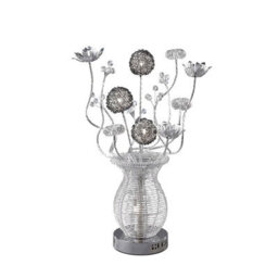 Luminosa Lighting Luminosa (Dh) Calista Table Lamp 4 Light G4 Silver/black/crystal, Not Led/cfl Compatible