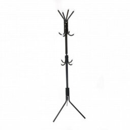 Oypla 12 Hook Coat Umbrella Stand Hat Rack Heavy Duty All Metal Black - thumbnail 2