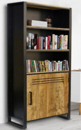 Buttercup Farm Frais Range Bookcase - Mango Wood - L35 X W73 X H190 Cm - Pp Sawn Finish - thumbnail 4