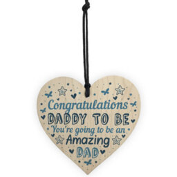 Red Ocean Daddy To Be Sign Baby Shower New Dad Gift Wooden Heart New Baby From Bump Present Keepskae - thumbnail 5