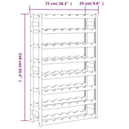 Berkfield Wine Rack For 56 Bottles Brown Solid Wood Pine - thumbnail 7