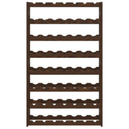 Berkfield Wine Rack For 56 Bottles Brown Solid Wood Pine - thumbnail 3