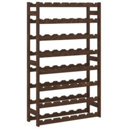 Berkfield Wine Rack For 56 Bottles Brown Solid Wood Pine - thumbnail 2