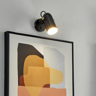 Beliani Black Wall Lamps Set Of 2 17Cm Adjustable Spotlight - Matte-Black Iron Finish - image 1
