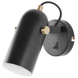 Beliani Black Wall Lamps Set Of 2 17Cm Adjustable Spotlight - Matte-Black Iron Finish - thumbnail 3