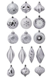 Christmas Tree World The 196Pc White & Silver Full Heavy Coverage Bauble Set (7Ft/210Cm Trees) - thumbnail 5