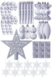 Christmas Tree World The 196Pc White & Silver Full Heavy Coverage Bauble Set (7Ft/210Cm Trees) - thumbnail 4