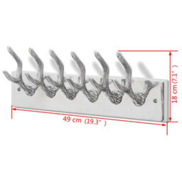 Vidaxl Aluminium Wardrobe Hook Coat Rack Hat/tie Hanger Silver - thumbnail 3