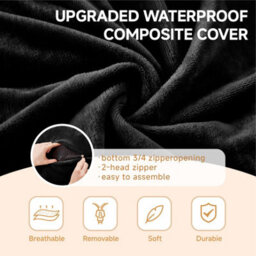 Matteo 6-Foot Plush Black Flannelette Bean Bag Sofa Chair, Adult Reading Lounger For Bedroom & Balcony - thumbnail 4