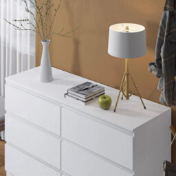 6 Drawer Chest Of Drawers Bedroom Furniture Scandinavian Handleless Matt White - thumbnail 4