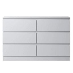 6 Drawer Chest Of Drawers Bedroom Furniture Scandinavian Handleless Matt White - thumbnail 5