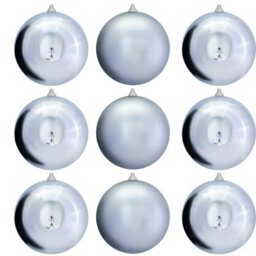 Christmas Tree World 20Cm Silver Bauble Set Shiny/matt (12 Pc) - thumbnail 3