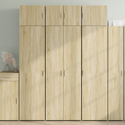 Berkfield Storage Cabinet Sonoma Oak 70X42.5X225 Cm Engineered Wood - image 1