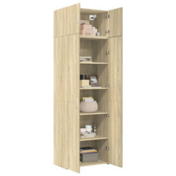 Berkfield Storage Cabinet Sonoma Oak 70X42.5X225 Cm Engineered Wood - thumbnail 3